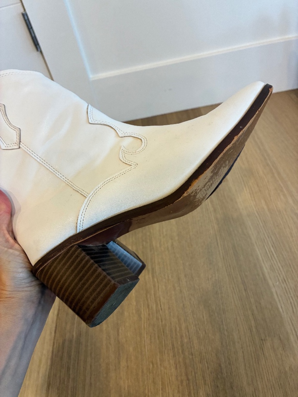White Vegan Leather Cowboy Boots